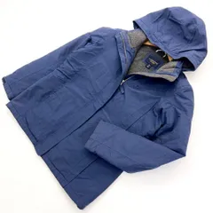 ランズエンド ☆ LANDS END 暖かく万能♪ フリース裏 ナイロンジャケット ネイビー レディース M アウトドア キャンプ タウンユース■S834