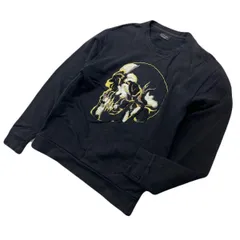 ZARA MAN ザラ マン ドクロ スカル 装飾 デザイン ブラック スウェット シャツ トレーナー メンズ M 秋冬 古着 モード ストリート■S4188