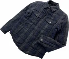 GAP ☆ アウターにも◎ 中綿 シャツ ジャケット チェック グレー ネイビー S アメカジ ストリート 大人カジュアル 古着 ギャップ■S2820