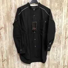 ピエール・カルダン（pierre cardin）　カラーラインのモダンポケット ロングシャツ　ブラック　M　【訳アリ】のサムネイル