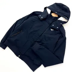 比較的美品 ☆ ホリスター ☆ HOLLISTER 快適ストレッチ♪ ボア裏地 ナイロンジャケット パーカー ブルゾン ネイビー M レディース■S875