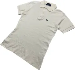 FRED PERRY ☆ イングランド製 ベーシック 清潔感◎ ポロシャツ 半袖 ホワイト 白 38 春夏 アメカジ ストリート古着 フレッドペリー■S2470