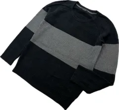 BURBERRY BLACK LABEL ☆ バーバリー ブラックレーベル デザイン ニット セーター ブラック グレー 3 秋冬 モード 大人カジュアル■S3827