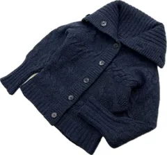 TOMMY HILFIGER ☆ デザイン ウール ニット カーディガン ネイビー S レディース オシャレ カジュアル 古着 トミーヒルフィガー■S3422