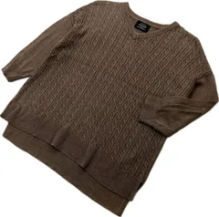 green label relaxing ☆ 七分袖 ケーブル デザイン ニット セーター ブラウン レディース 大人カジュアル ユナイテッドアローズ■S3423