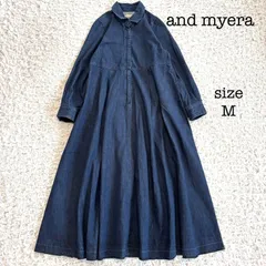 and myera  アンドマイラ フェリシモ ジップアップデニムワンピース M