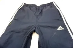 ■アディダス adidas 紺 ネイビー ナイロン パンツ 裏不織布 子供用 キッズ 150■U