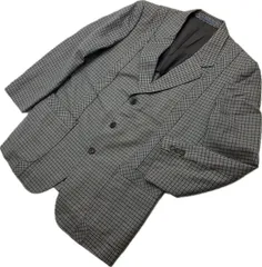 LANVIN PARIS ☆ ランバン 背抜き テーラードジャケット ウール グレー チェック 50-56 メンズ 春夏 モード ビジネス オフィス 紳士■S3870