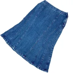 ■アーヴェヴェ a.v.v 【通年履ける定番デザイン♪】【合わせやすい膝下丈】インディゴ デニムスカート 38サイズ■xx