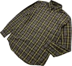 VAN HEUSEN ヴァンヒューゼン ブラウン グリーン チェック ボタンダウン シャツ 長袖 S 春 秋 アメカジ 大人カジュアル 90s00s 古着■S4018