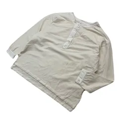 FREAK'S STORE フリースクストア オフホワイト ヘンリーネック カットソー ロンT 長袖 サーマル シャツ ユニセックス フリー 古着■S4400