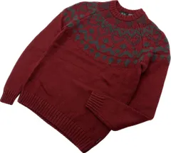 ARMANI EXCHANGE ☆ AX デザイン ニット セーター エンジ レッド S 主役級 大人カジュアル アメカジ アルマーニ エクスチェンジ■S2627