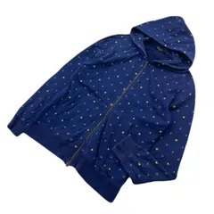 UNITED ARROWS ☆ ユナイテッドアローズ 星 スター ドット 総柄 ネイビー ブルー スウェット ジップアップ パーカー M 秋冬 古着■S4120