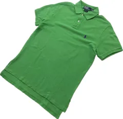 良品 ☆ POLO RALPH LAUREN カスタムフィット ポロシャツ 半袖 グリーン M アメカジ ストリート 古着 春夏 人気 ポロラルフローレン■S2250