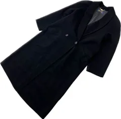 COLOMBO ☆ 上質◎ カシミア チェスターコート 肩パッド ロングコート レディース F ブラック 上品 モード 大人カジュアル コロンボ■S2252