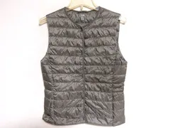 MB077:UNIQLO（ユニクロ）2017年 ウルトラライトダウンコンパクトベスト/211-400716/オリーブ/WOMEN'S L