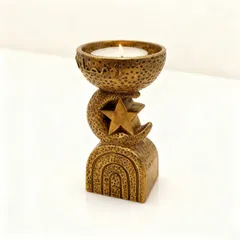 キャンドルホルダー キャンドルスタンド 月と星モチーフ ヴィンテージ風 ポリウレタン インテリア 装飾 パーティー リビング ダイニング オシャレ 可愛い 寝室 インテリア雑貨 オブジェ 癒しグッズ ミニサイズ