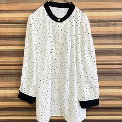 DRESKIP　ドレスキップ　ドット柄　七分袖シャツ　薄手　Lサイズ