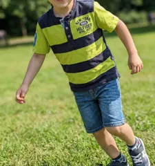 トミーヒルフィガー キッズ 半袖 Tシャツ 120cm ヘンリーネック ボーダー