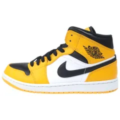 NIKE (ナイキ) AIR JORDAN 1 MID TAXI 554724-701 エアジョーダン1 ミッド タクシー ミッドカットスニーカー ブラック/イエロー US10/28cm