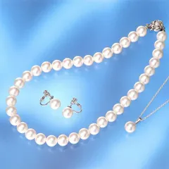 貝パール３点セット９ｍｍ珠（ネックレス＋イヤリング＋ペンダント）【メーカーよりの直送品の為、キャンセル不可、他の商品との同梱不可】