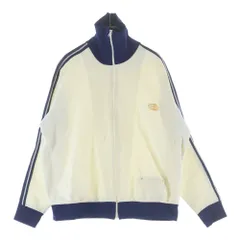 adidas (アディダス) 60s 地球儀トラックジャケット ジップアップ ジャージ フランス製 ホワイト/ネイビーのサムネイル