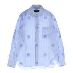 COMME des GARCONS HOMME DEUX (コムデギャルソン オムドゥ) 19AW AD2019 ストライプ 水玉 長袖 シャツ ブルー DD‐B037のサムネイル