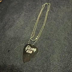 GIBSON USA ピック型 ボールチェーン ネックレス ブラック ギブソン ピック アクセサリー YKK