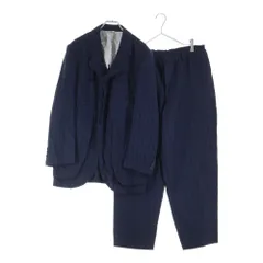 COMME des GARCONS HOMME DEUX (コムデギャルソン オムドゥ) 24SS AD2023 ストライプ セットアップスーツ シングルテーラードジャケット スラックスパンツ ネイビー DM-J030/DM-P028