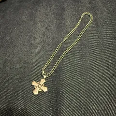クロス シルバー ボールチェーン ネックレス YKK アクセサリー 十字架 チェーン ハンドメイド メンズ レディース ユニセックス