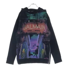 BALMAIN (バルマン) ■Cuba デストロイ加工 プルオーバーパーカー ブラック コットン #XS RH13209I048のサムネイル