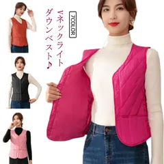 ライトダウンベスト レディース 秋冬春 インナーベスト Vネック アウター トップス ジレ 前開き ダウンベスト レディース ベスト ダウン 送料無料 軽量ダウン 薄い 軽い 防寒 女性 暖かい 大き#god486