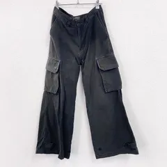 古着 used　CLEL　クレイル　M-47タイプ　ミリタリーフレアカーゴパンツ　フェード　黒　ブラック　Lサイズ　