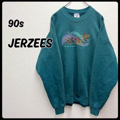 90s JERZEES ジャージーズ  トレーナー XLサイズ相当 グリーン ビンテージ U.S.A 古着 ジャージーズ