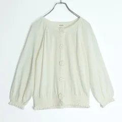 インゲボルグ★お花モチーフが可愛い♪デザインニット フリル トップスカーディガン サイズ3(9号) 白系 z18791