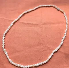 淡水パール　バロックパール　シルバー刻印　長さ８２㎝　真珠　ホワイト