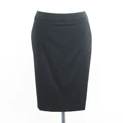 クミキョク 組曲 KUMIKYOKU スカート ボトムス ひざ丈 タイト ヘリンボーン ウール混 2 ブラック ※EKM