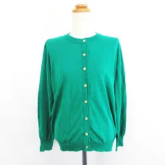 スタディオクリップ Studio Clip ニット カーディガン 長袖 丸首 コットン F グリーン ※EKM