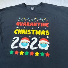 38 GILDAN Tシャツ ギルダン サンタクロース シーズン クリスマス 2020 ユーモア プリント おもしろ ブラック 3XL US古着 배송비 무료 ・匿名配送