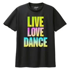 ダンス ZUMBA ドライTシャツ 練習着 吸汗速乾 LIVE LOVE DANCE スポーツウェア 男女兼用 ブラック