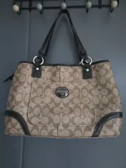 COACH コーチ シグネチャー ショルダートートバッグ ブラウン 状態良し