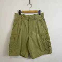 90s RRL ダブルアールエル RALPH LAUREN ハーフカーゴパンツ オリーブ グルカ サファリ 三つ星タグ 初期 コットン 古着 VINTAGE グリーン系 30 C683のサムネイル