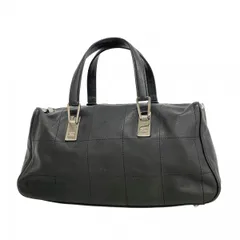 【6cb2806-k】シャネル ハンドバッグ チョコバー レザー ブラック シルバー金具【中古】レディース