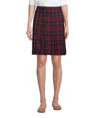 ランズエンド レディース ボトムス スカート Lands End Womens School Uniform Plaid Box Pleat Skirt Top of the Knee Classic navy large plaid ネイビー