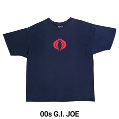 古着 00s ジーアイジョー コブラ 悪の軍団 アメコミ ロゴ Tシャツ ネイビー XL フルーツオブザルーム 当時物 アメリカンコミックス アニメ
