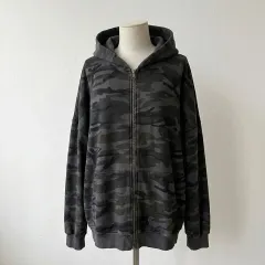 カモフラージュ オーバーサイズ フードジップアップ / カジュアル フード