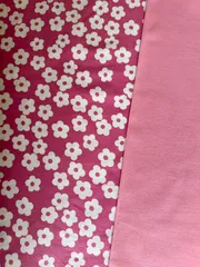 🌸おはじきのような小花柄と無地のセット　ピンク系