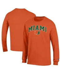 チャンピオン メンズ トップス Tシャツ ロゴ Champion MensOrange Miami Hurricanes Arch Over Logo Long Sleeve TShirt Orange オレンジ