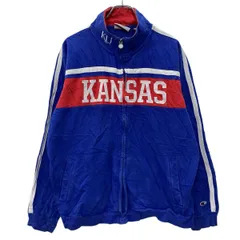 Champion ロゴスウェット トレーナー XL ブルー レッド チャンピオン ジップアップ アームライン ワンポイント 春秋物 a803-6073