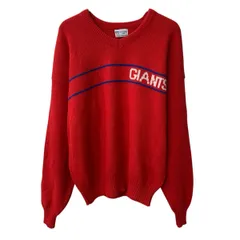NFL CLIFF ENCLE LTD. ニット セーター 2XL～ レッド エヌエフエル プルオーバー Ｖネック ワンポイント スポーティー 秋冬物 a803-6092